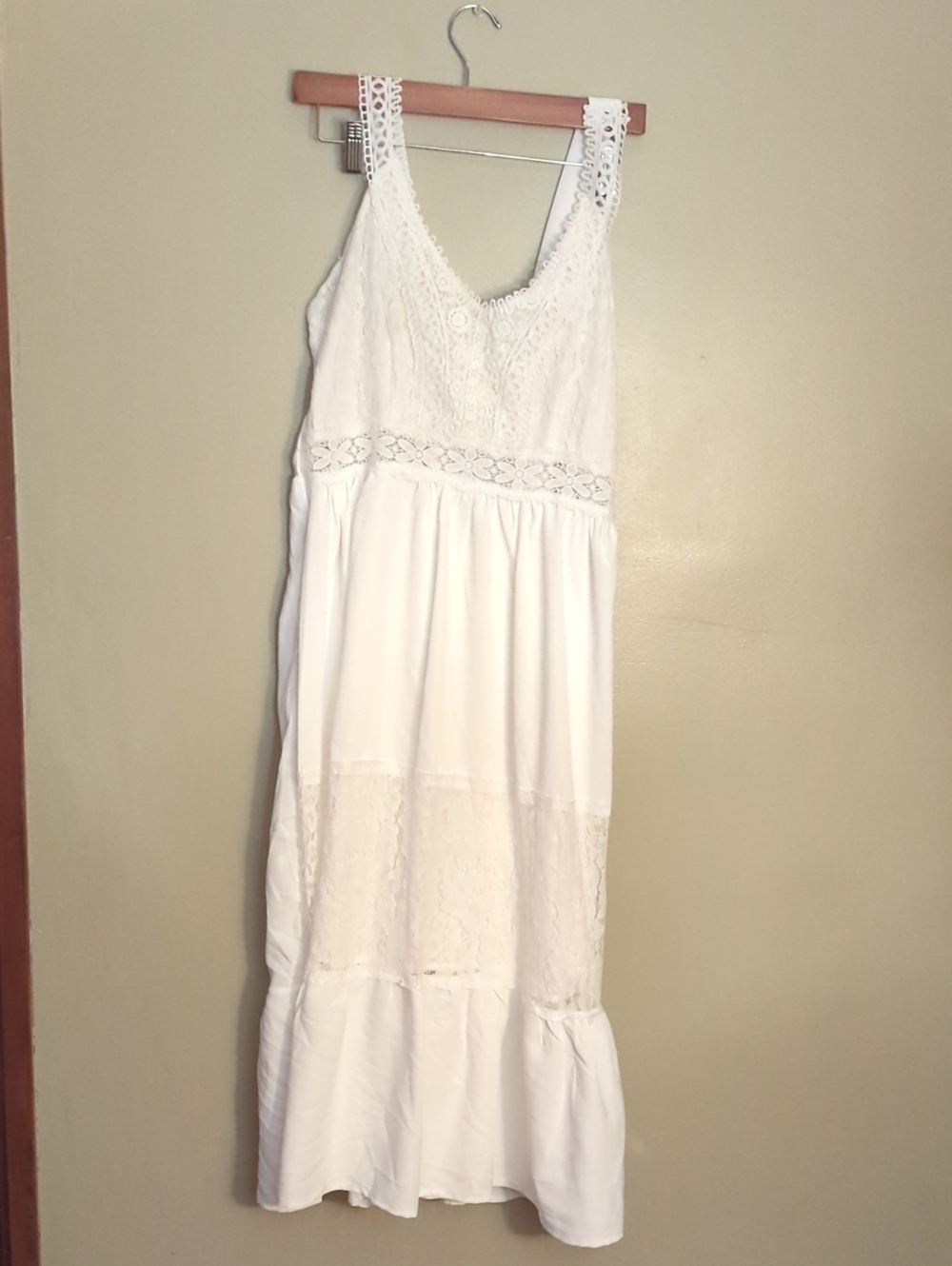 White Crochet-Detail Maxi Dress - Women